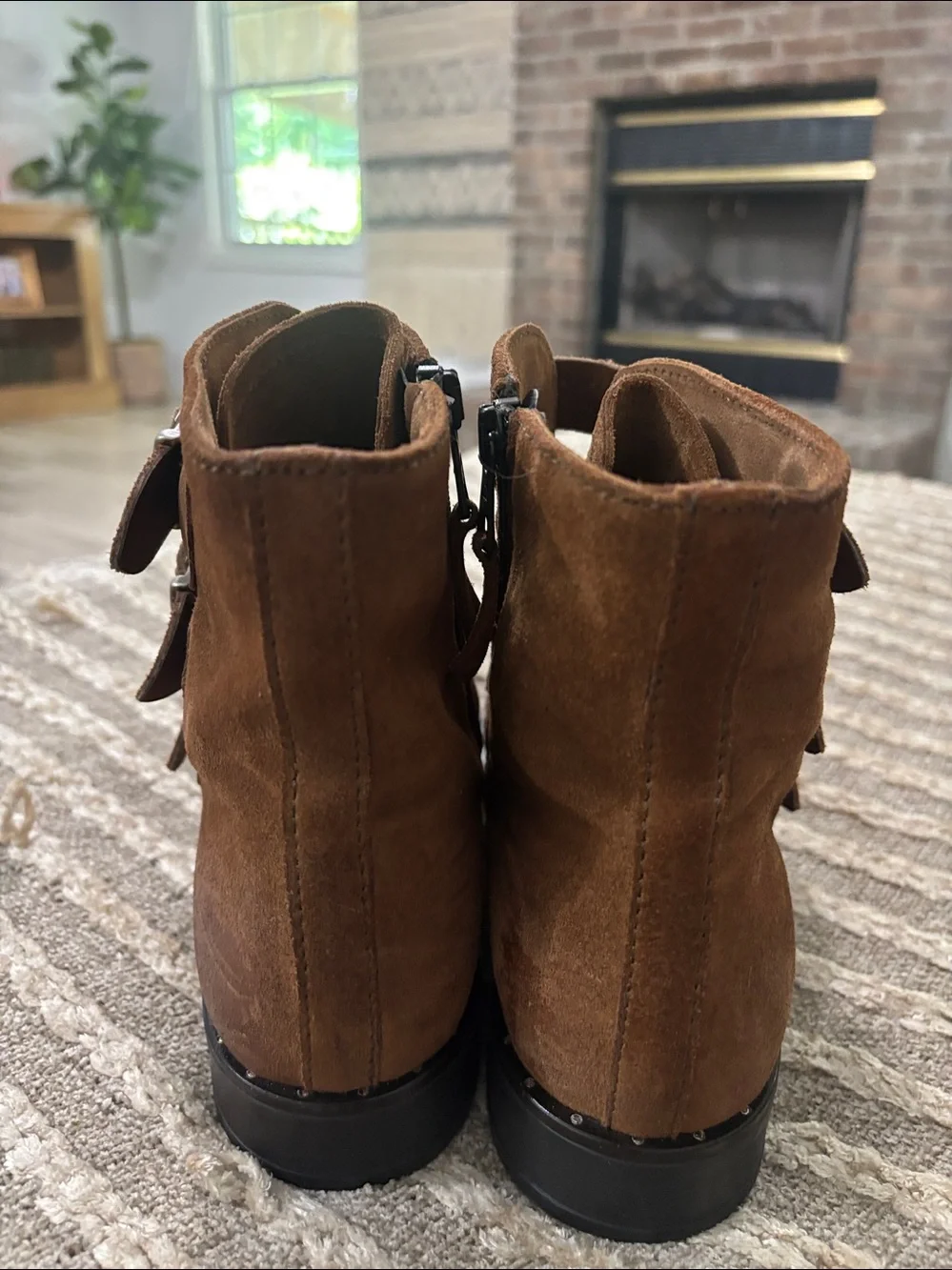 Miz Mooz Brown Suede Leather Buckle Ankle Boots - Edgy - EU 42 US 10.5/11